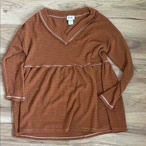 BiBi Women's Rust V-Neck Sweater